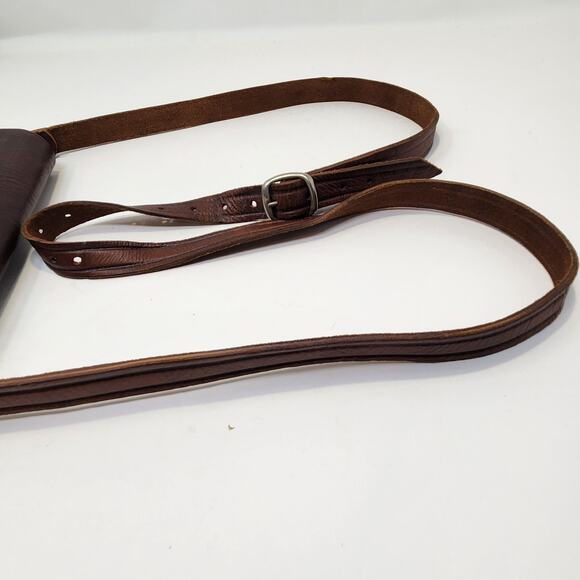 Artisan Brown Leather Crossbody Saddle Bag Handmade Boho Adjustable Strap - Picture 6 of 6